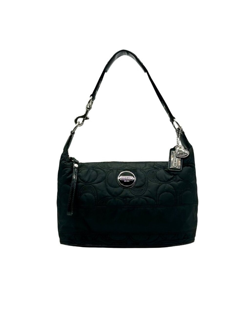 Coach Black Quilted Nylon Hobo Shoulder Bag